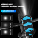 4 in 1 Bike Bicycle Phone Charging Treasure Rack Headlight (Blue 4000mAh)