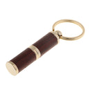 Red Wood Pocket Stainless Steel Cigar Punch Cutter With Key Chain Keyring
