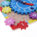 Wooden Shape Sorting Clock For Kids Educational Numbers & Gear Shapes Puzzle