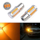 2Pcs 1156 P21W BA15S 5730 LED Car Backup Reserve Light Brake Bulb Light Amber