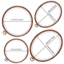 4 Pieces Embroidery Hoops Cross Stitch Hoop Imitate Wood Embroidery Circle  Z2G7
