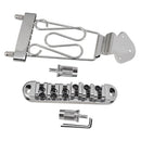 1 Pack Jazz Guitar String Tailpiece Wire Frame with Roller Saddle Bridge Black
