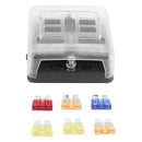 6 Way Fuse Box Standard Blade Fuse Holder with Negative Bus for Car Boat A