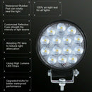Round 42W 14 LED Work Light Car Light Bright Beam Off-Road Flood Waterproof  Hn
