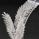 Weddings Bride Feather Headband Crystal Rhinestone Crown Hair Wrap Hoop PWK