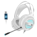 X9 Wired USB Gaming Headset 7.1 with Mic 7 LED Light for  PC Laptop White