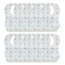 Cartoon Elephant Disposable Baby Bibs with Food Catcher Pocket Pack of 10
