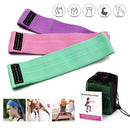 3Pcs Resistance Bands Legs Workout Hip Round Elastic Stretching Loops+Pouch Kit