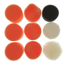 9pcs 2" Auto Car Polish Wax Foam Sponge Pad Polisher Buffer Pad Kit Set