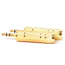 2pcs 3.5mm Mono Plug Male To 6.35mm Mono Female