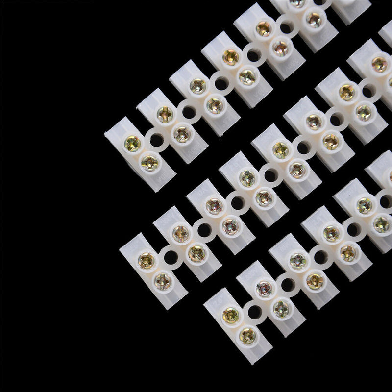 3 Pieces 10Amp 12 Way Barrier Screw Terminal Block Wire Connector Strip 3C