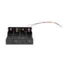 Black 4 x 3.7V 18650 Pointed Tip Batteries Battery Holder Case w Wire Leads I2U2