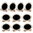 10 Chalk Chalkboard Blackboard Sign Label Wall Hanging Slate Memo Tags Oval