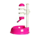 Pet Dog Water Drinker Dispenser Food Feeder Dish Bowl Bottle Rose Red B6H4