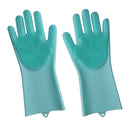 Silicone Cleaning Brush Scrubber Gloves for Household Pet Hair Care Blue