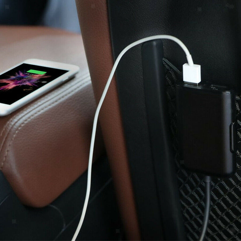 Car Back Clip QC3.0 Four USB Port Car Extension Cable Fast Charger