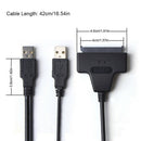 New USB2.0 to SATA Serial ATA Adapter Cable For 2.5" HDD SSD Laptop Hard Driv Nw