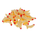 50Pcs 2.4cm Fishing Lure Maggot Grub Soft Lure Baits False Worms Beige