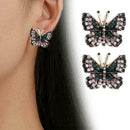 Butterfly Earrings Colorful Rhinestone Ear Studs Women Ear Jewelry X2U5 Fas G5P2