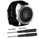 Watchband Replacement for Suunto Traverse/CORE Brushed Steel(Black) A