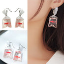 Fashion design acrylic fish pocket drop earrings Korean edition whimsy Exag