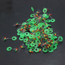 600 Pcs/100 Groups Fishing Bobber Stopper 6 In 1 Colorful Rubber Oval Float W8T8