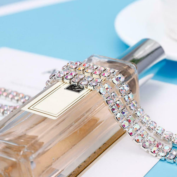 1 Yard Double Row Sparkle Rhinestones Chain DIY Mobile Phone Shell Stickers #gib