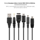 5 in 1 USB Game Charging Cable 1.2m for Nintend NEW 3DS XL NDSLite NDSI LL