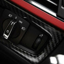 Carbon Fiber Headlight Switch Buttons Decorative Frame Cover Trim Dashboard