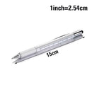 6 in1 Pen Ball-point Pen Level Caliper Screwdriver Stationery Tech tool 1.0mm AA