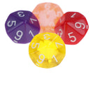 4Pcs Transparent Dice 10 Sided Gem Dice Multicolor Playing Games Color Random.ES