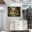 5D Full Round Drill Diamond Painting DIY Bird Girl House Rhinestone Picture