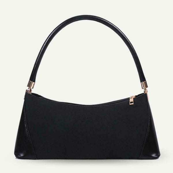 Fashion Women Handbag PU Leather Shoulder Shopping Bag Elegant Tote (Black)