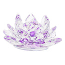 4" Crystal Glass Lotus Flower with Gift Box Feng Shui Ornament Decor Purple