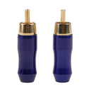 2PCS Universal Audio Video Cable RCA Plug TV Cable Adapter Connector Blue