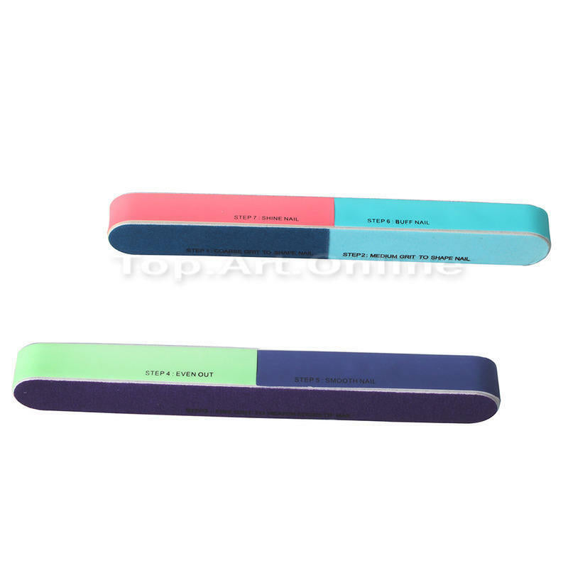 3Pcs 7-Sided Sanding File Nail Art Manicure Kit Buffing Shiner Buffer New Hot