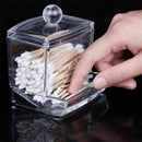 Clear Acrylic Cotton Swab Q-tip Storage Holder Box Cosmetic Makeup Organizer