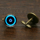 Fashion Men's Cufflinks Power Button Gem Shirt Cufflinks Cuff Links Mens Dr W7V1