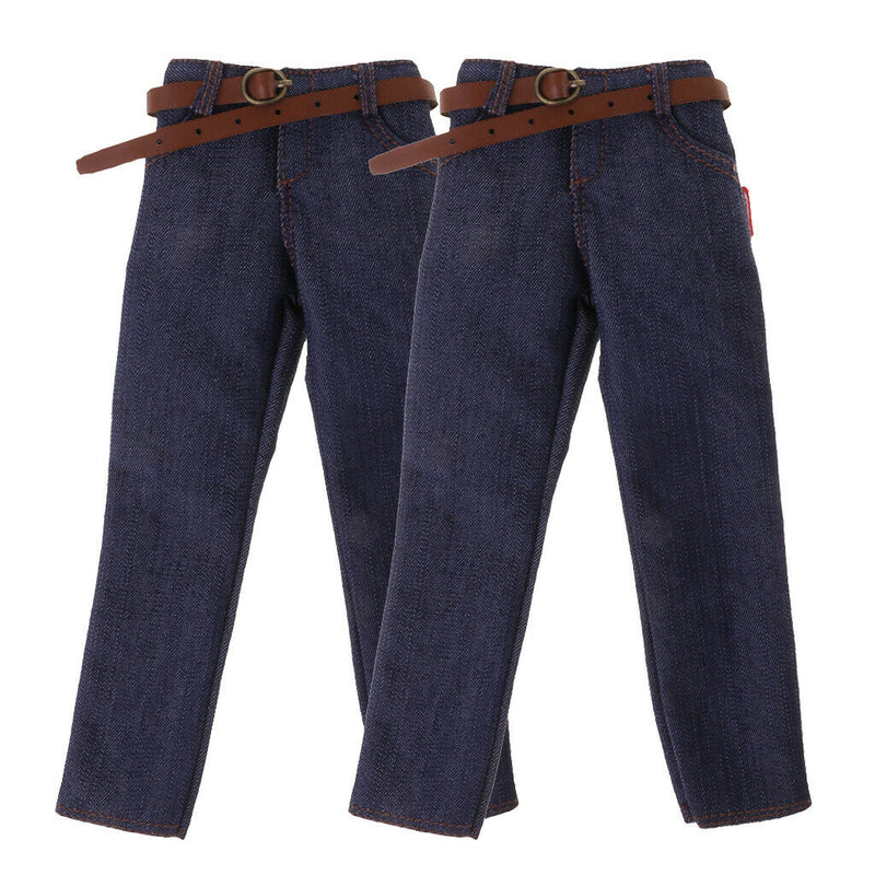 1/6 Scale Male Classic Denim Jeans Pants for 12'' Action Figures Body 2pcs