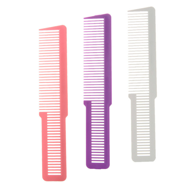 3 Pieces 8" Salon Barber Flat Top Clipper Cutting Comb Plastic Anti-static