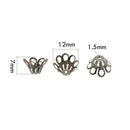 100Pcs Alloy Filigree Flower Spacer Bead Caps DIY Beading Jewelry Findings