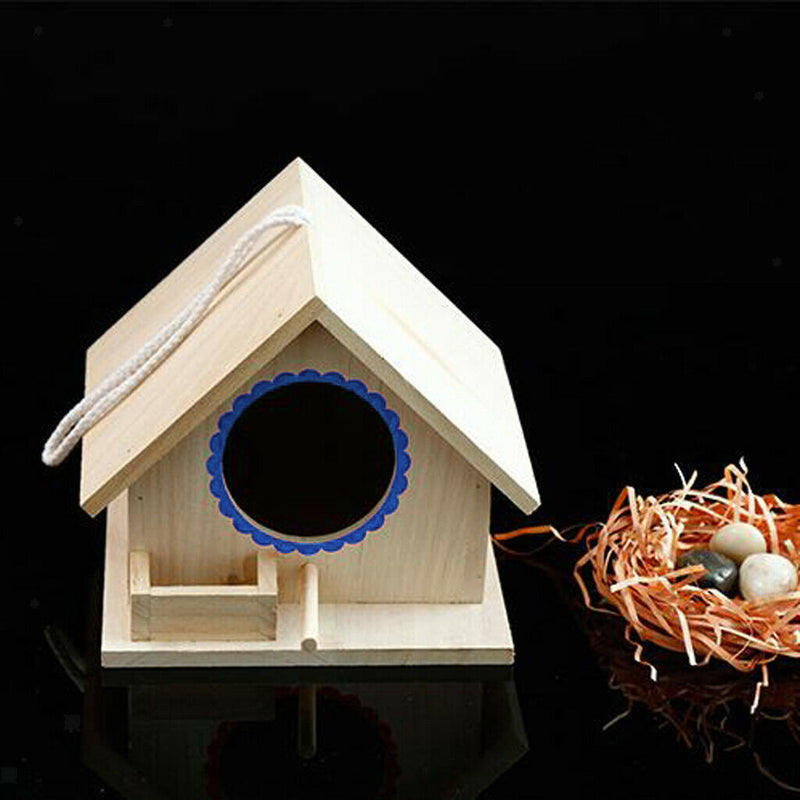 Hanging Bird House Outdoor Garden Decorative Wooden Pet Birdhouse for Bluebirds,