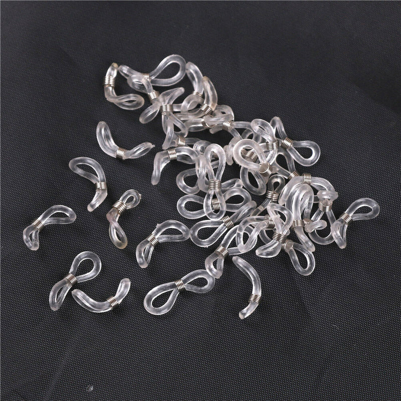 40X Chain Strap Holders Rubber Loop Ends Clear Eye Glasses Spectacle Supplies  Z