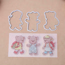 Bear Silicone Stamp+Metal Cutting Dies Stencil Frame Scrapbook Album Decor