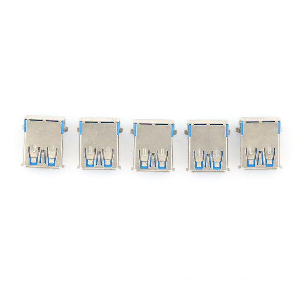 5Pcs USB 3.0 Type A Female Right Angle 9Pin DIP Socket PCB Solder Connector D Gw