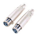 3 Pin XLR Female Socket To Female RCA Phono Socket Mic Mixer Audio Adapter
