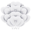 50Pcs Pocket Paper Fans Folding Handheld Fan Heart Shape For Wedding Party