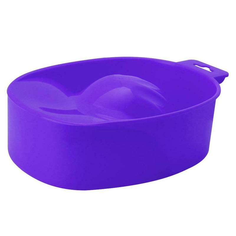 1pc Nail Art Hand Wash Remover Soak Bowl Nail Bath Manicure Tool(Purple) A