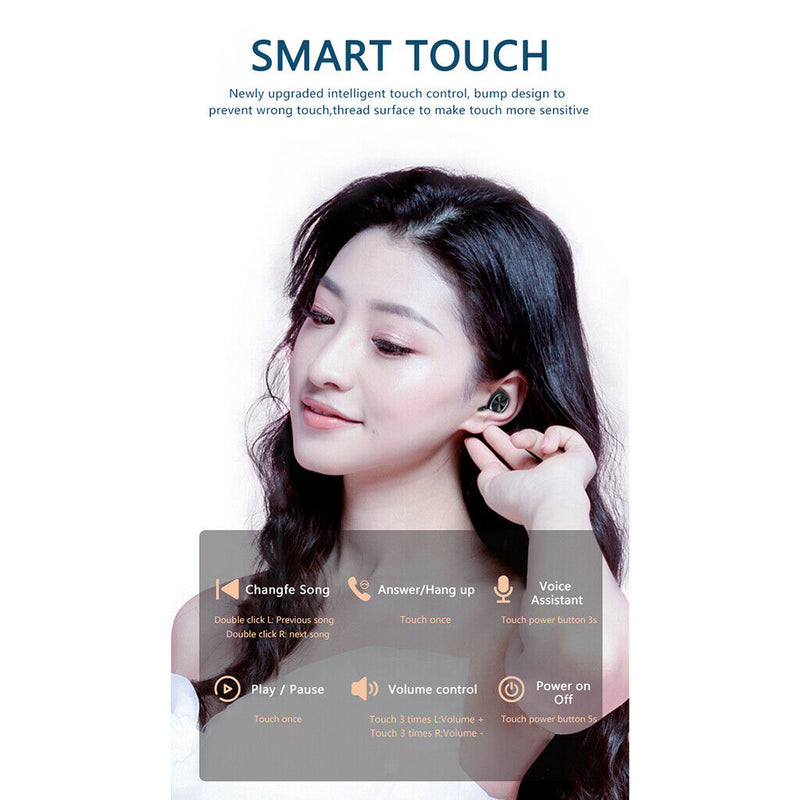 B5  Bluetooth 5.0 Headset Wireless Earphone Earbud Headphone W/Charging Case