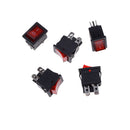 5pcs LED SPST 4PIN ON/OFF Boat Rocker Switch 6A/250V 10A/125V Car Dash Red MO